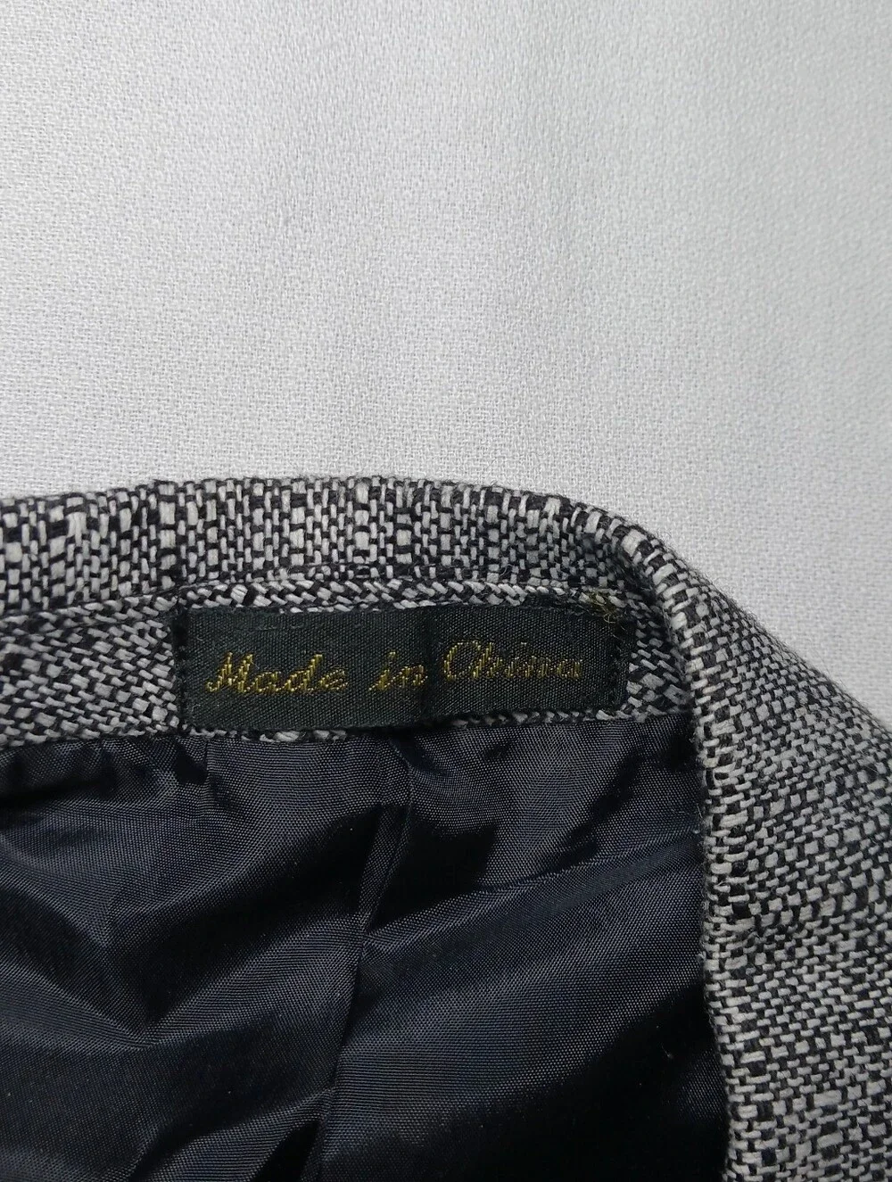 Vintage Jordache Penn Mens Linen Blend Blazer 46R Salt Pepper Tweed Deadstock